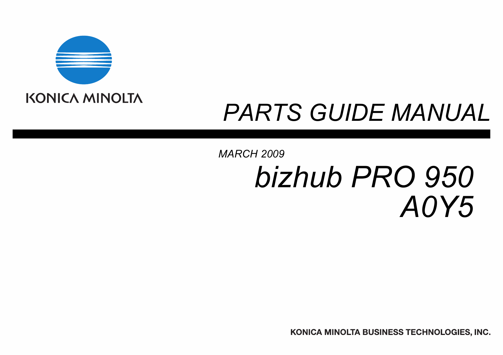 Konica-Minolta bizhub-PRO 950 Parts Manual-1